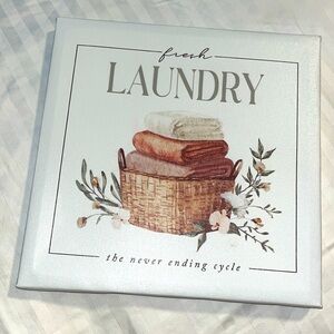 Nwt Fresh Laundry Canvas Wall Art - Cream and Brown